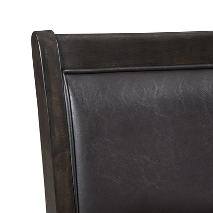 Taylor Standard Height Faux Leather Side Chair Set in Walnut