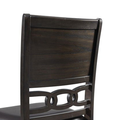 Taylor Standard Height Faux Leather Side Chair Set in Walnut