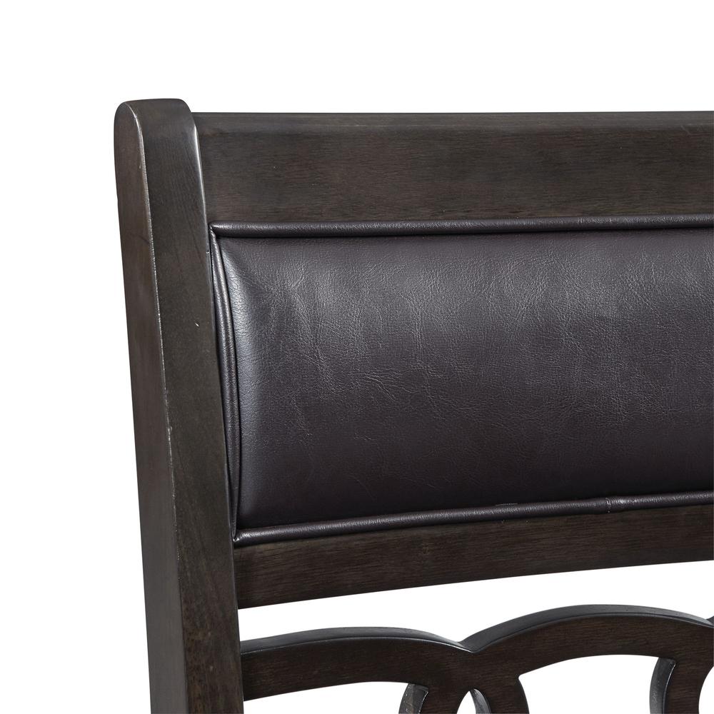 Counter Height 5PC Dining Set-Table and Four Faux Leather Side Chairs in Walnut