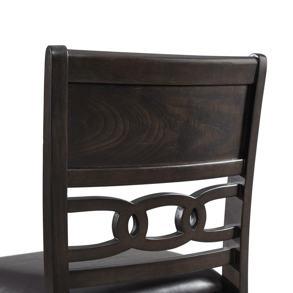 Counter Height 5PC Dining Set-Table and Four Faux Leather Side Chairs in Walnut
