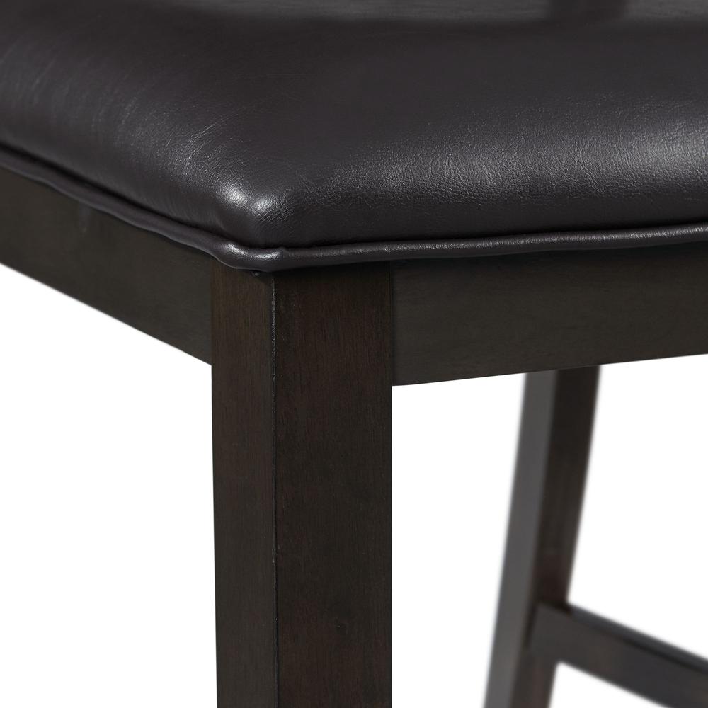 Counter Height 5PC Dining Set-Table and Four Faux Leather Side Chairs in Walnut