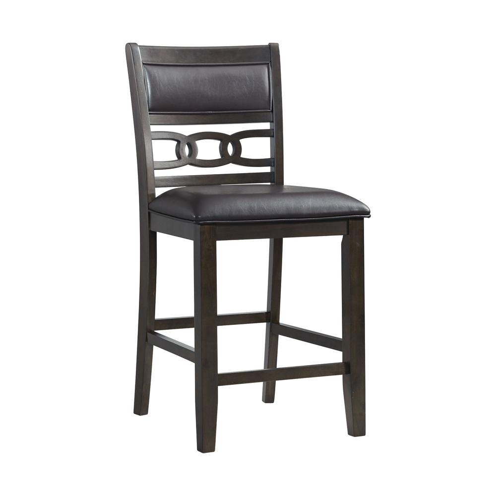 Counter Height 5PC Dining Set-Table and Four Faux Leather Side Chairs in Walnut