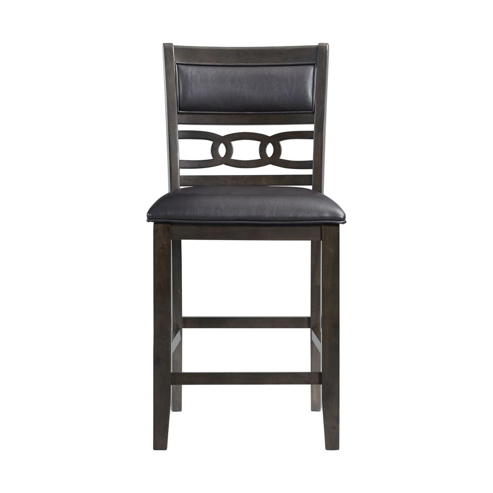 Counter Height 5PC Dining Set-Table and Four Faux Leather Side Chairs in Walnut