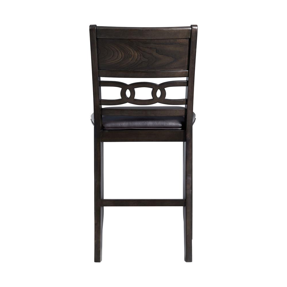 Counter Height 5PC Dining Set-Table and Four Faux Leather Side Chairs in Walnut