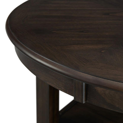Counter Height 5PC Dining Set-Table and Four Faux Leather Side Chairs in Walnut