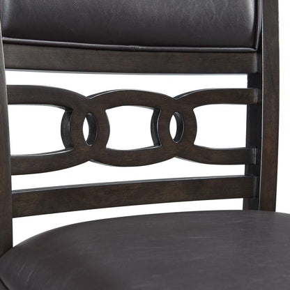 Taylor Counter Height Faux Leather Side Chair Set in Walnut