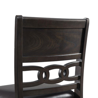 Taylor Counter Height Faux Leather Side Chair Set in Walnut