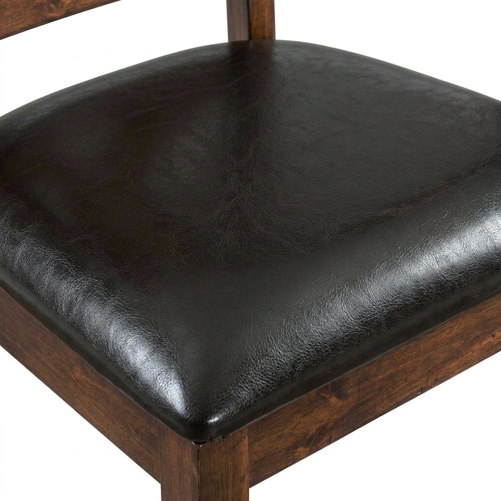 Polyester Transitional Style Standard Height Dining Side Chair, Espresso