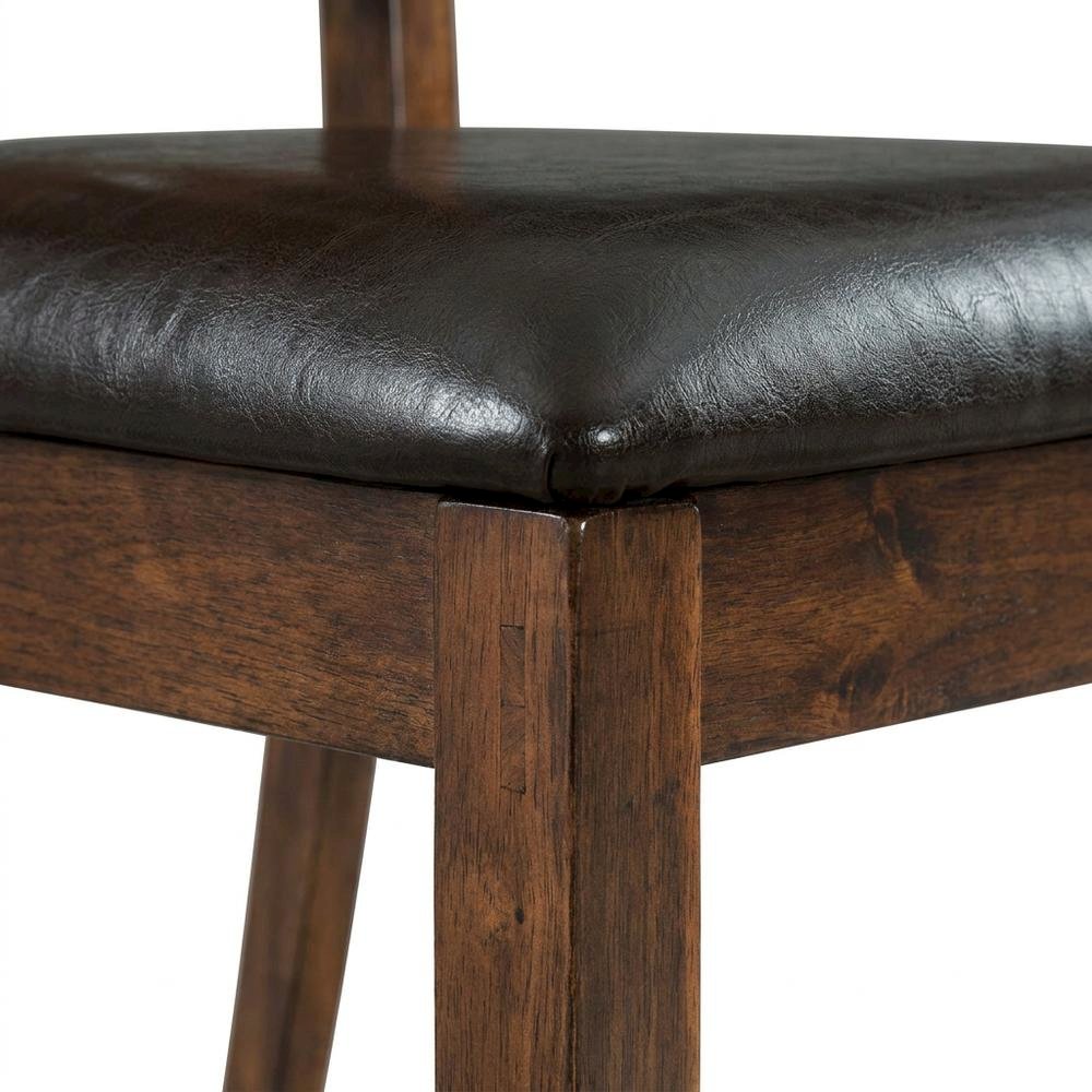 Polyester Transitional Style Standard Height Dining Side Chair, Espresso