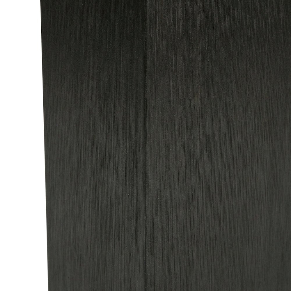Acacia Veneer and Solid Wood Rectangular Kitchen Dining Table, Black