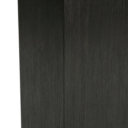 Acacia Veneer and Solid Wood Rectangular Kitchen Dining Table, Black