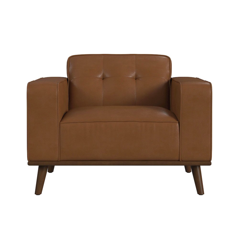 Destiny Chair with Wood Front in Pebble Tan
