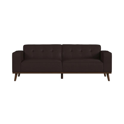 Destiny Sofa with Wood Front in Pebble Brown
