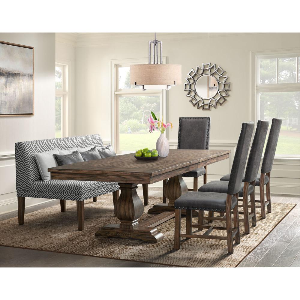 Hayward 6PC Dining Set-Table, Four Tall Back Chairs and Settee