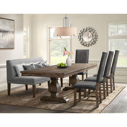 Hayward 6PC Dining Set-Table, Four Tall Back Chairs and Settee