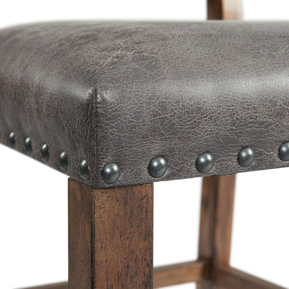 Brown Tall Back Upholstered Dining Chairs Set of 2 with Foam Cushion