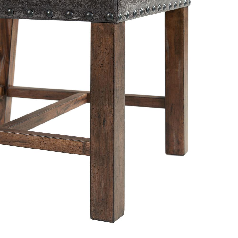 Brown Tall Back Upholstered Dining Chairs Set of 2 with Foam Cushion