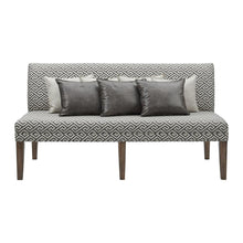 Brown Upholstered Dining Settee with Back Support