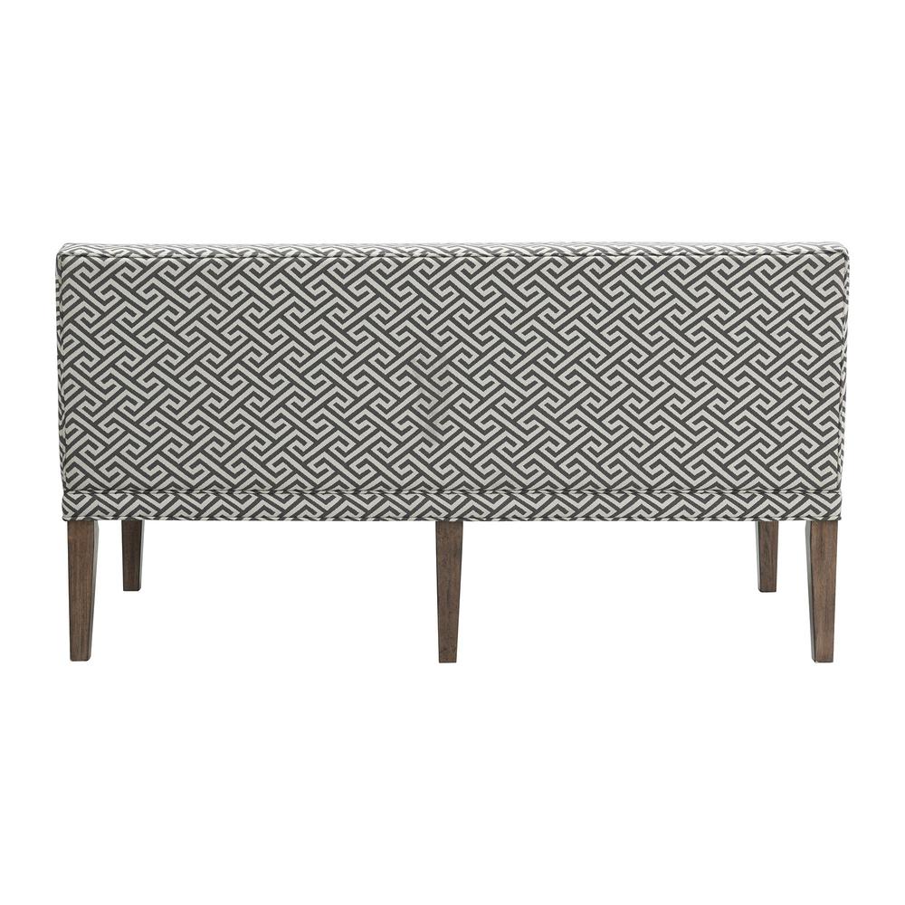 Brown Upholstered Dining Settee with Back Support