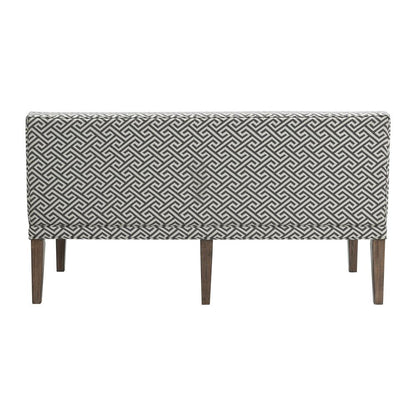 Brown Upholstered Dining Settee with Back Support