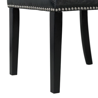Pia Faux Leather Side Chair Set in Black