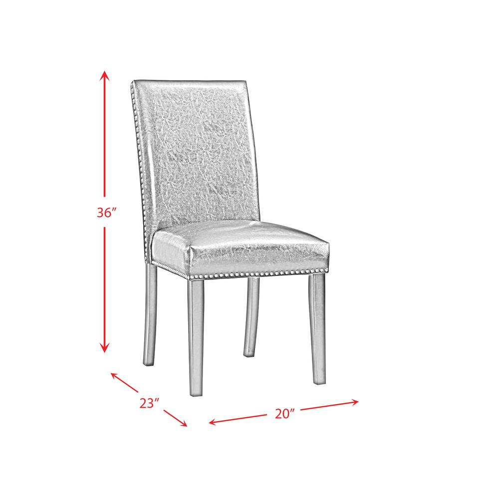 Pia Faux Leather Side Chair Set in Black