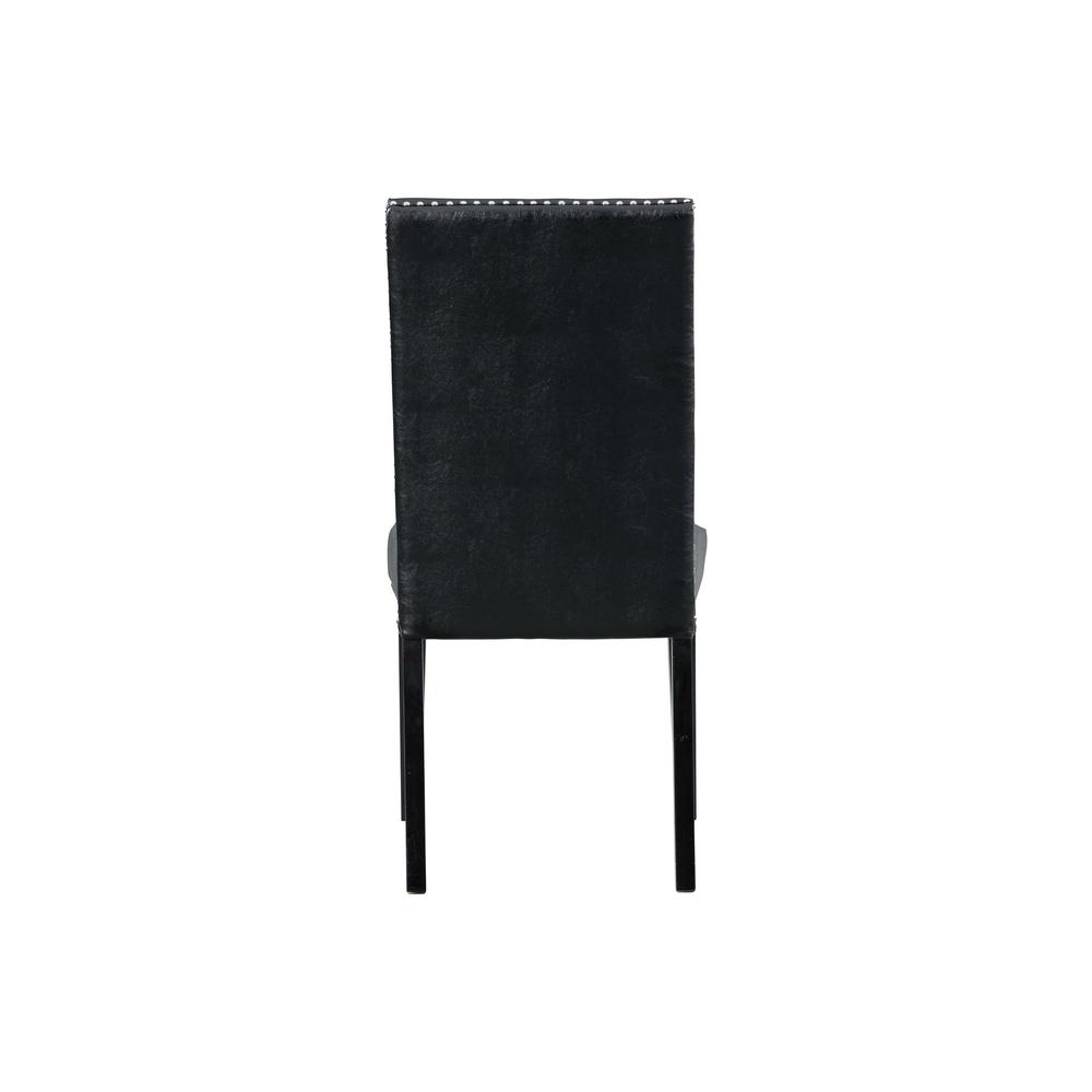 Pia Faux Leather Side Chair Set in Black
