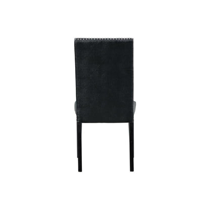 Pia Faux Leather Side Chair Set in Black