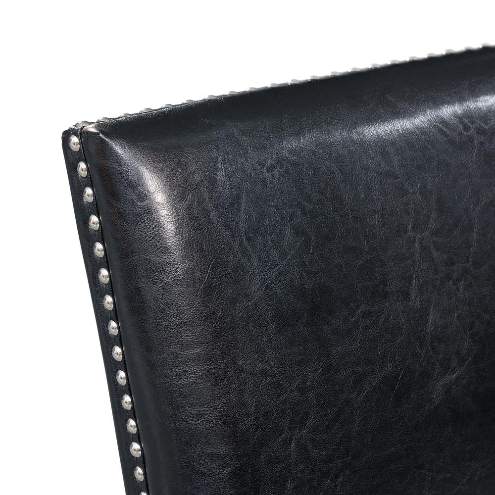 Pia Faux Leather Side Chair Set in Black
