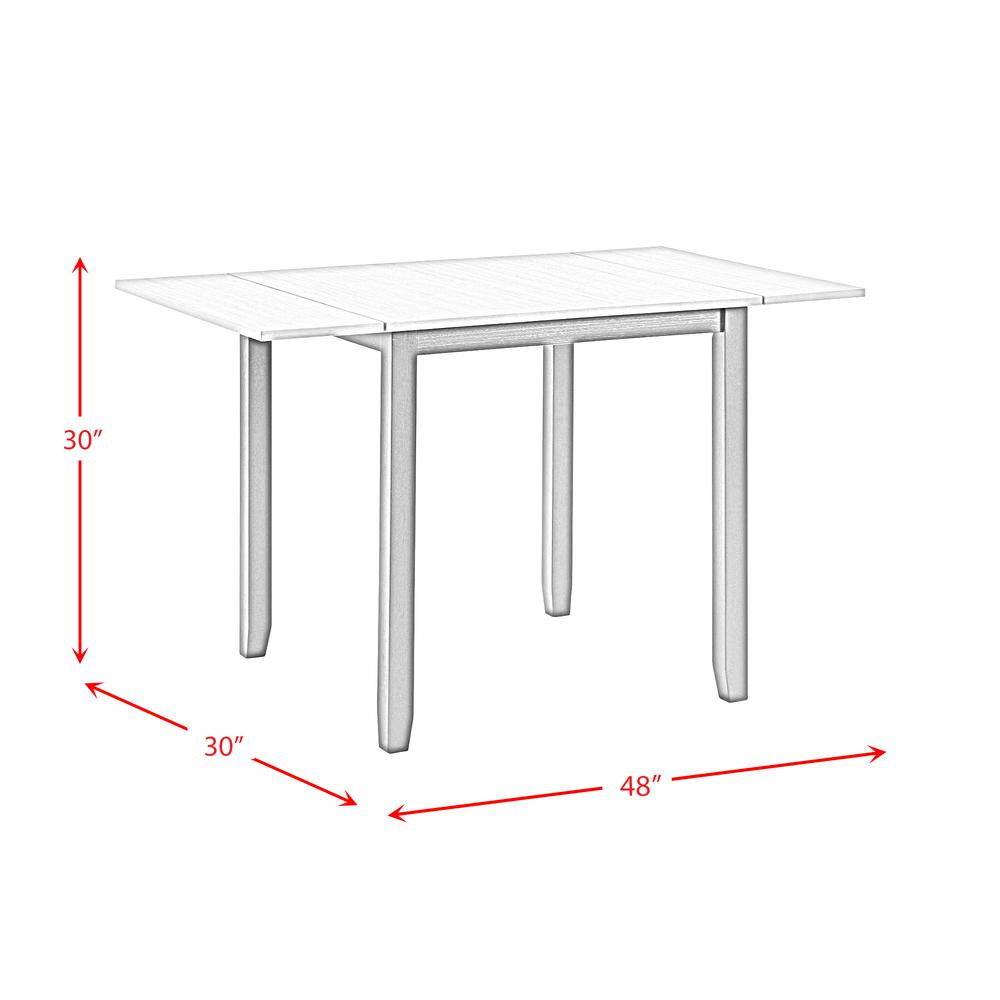 Tuttle 3PC Drop Leaf Dining Set in Gray-Table & Two Chairs