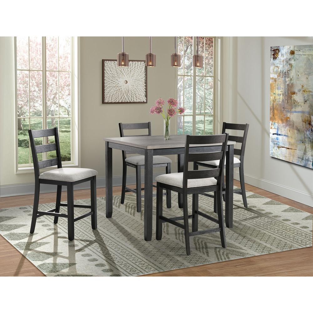 Kona Gray 5PC Counter Height Dining Set-Table & Four Chairs