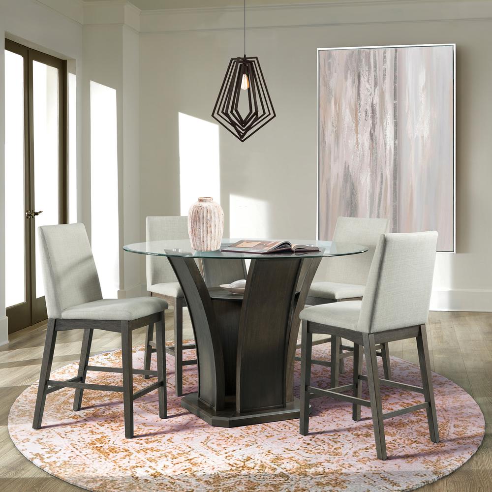 Simms 5PC Round Counter Height Dining Set-Table & Four Chairs