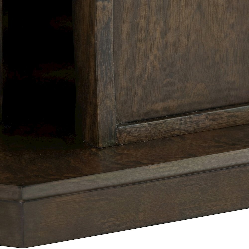 Round Counter Height Dining Table with Acacia Veneer and Glass Top, Walnut