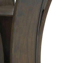 Round Counter Height Dining Table with Acacia Veneer and Glass Top, Walnut