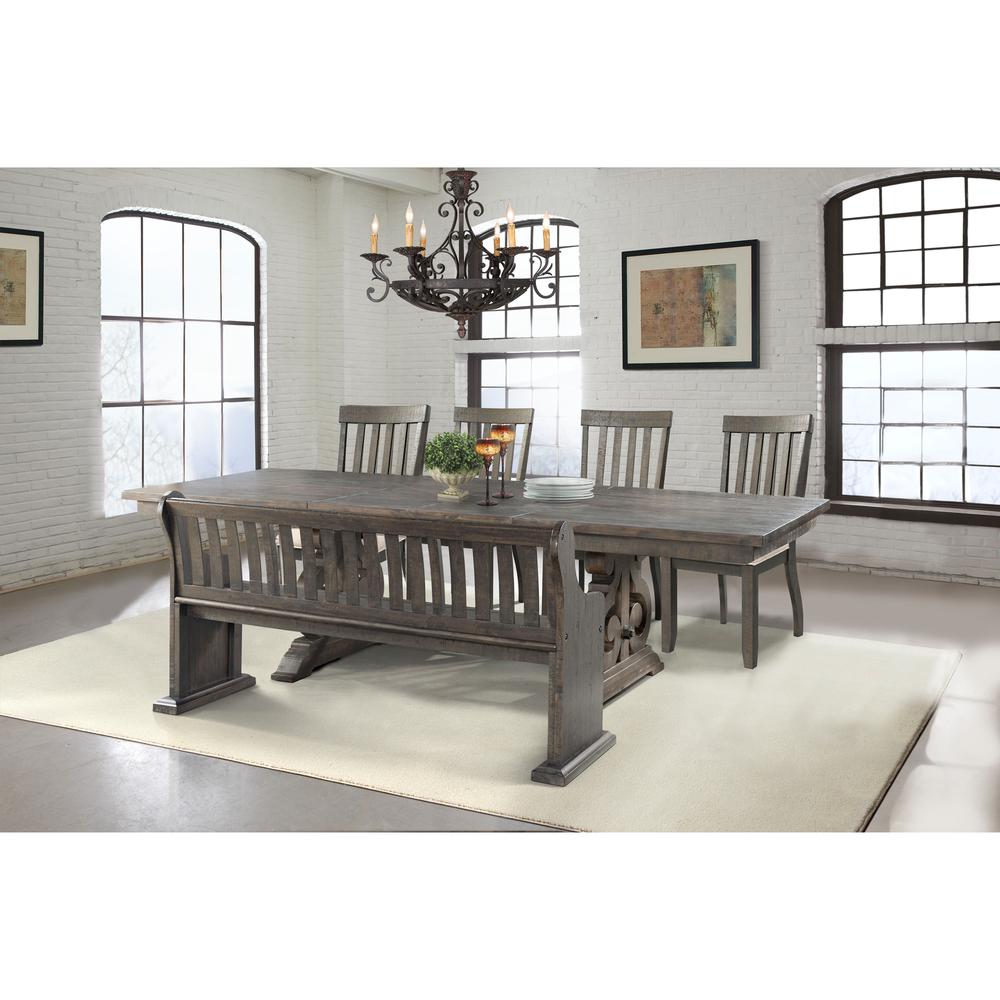 Stanford 6PC Dining Set-Table, 4 Side Chairs & Pew Bench