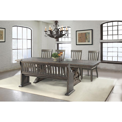 Stanford 6PC Dining Set-Table, 4 Side Chairs & Pew Bench