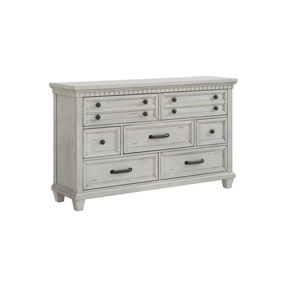 Windom 7-Drawer Dresser in Antique White