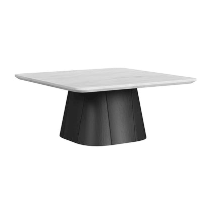 Yuri 2PC Occasional Table Set in White and Black-Coffee Table & End Table