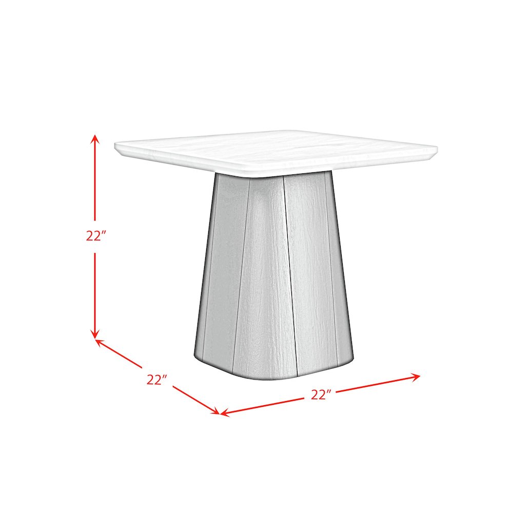 Yuri 2PC Occasional Table Set in White and Black-Coffee Table & End Table