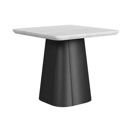 Yuri 2PC Occasional Table Set in White and Black-Coffee Table & End Table