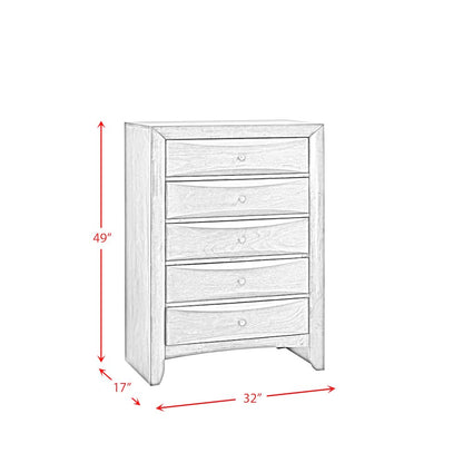 Madison Chest Grey 5Drawer (Sturdy)