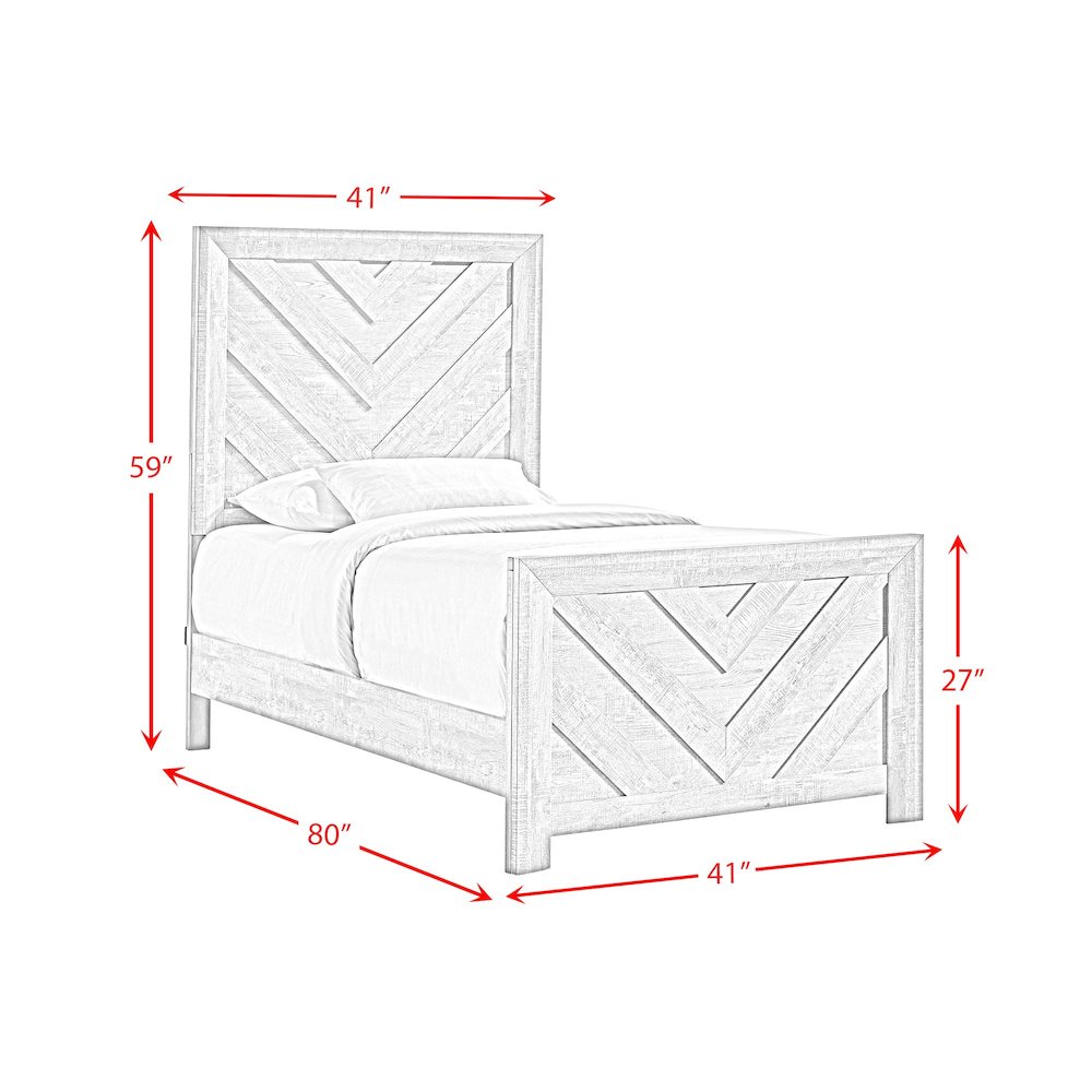 Ashford Twin Panel 3PC Bedroom Set in Mocha Grey