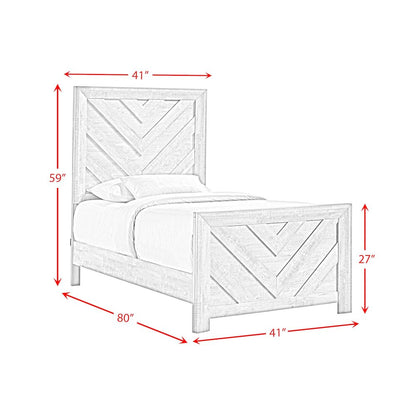 Ashford Twin Panel 5PC Bedroom Set in Mocha Grey