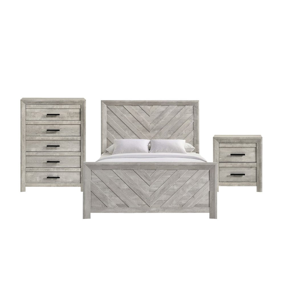 Ashford Full Panel 3PC Bedroom Set in White