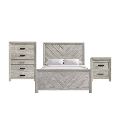 Ashford Full Panel 3PC Bedroom Set in White