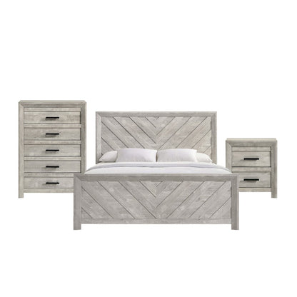 Ashford King Panel 3PC Bedroom Set in White