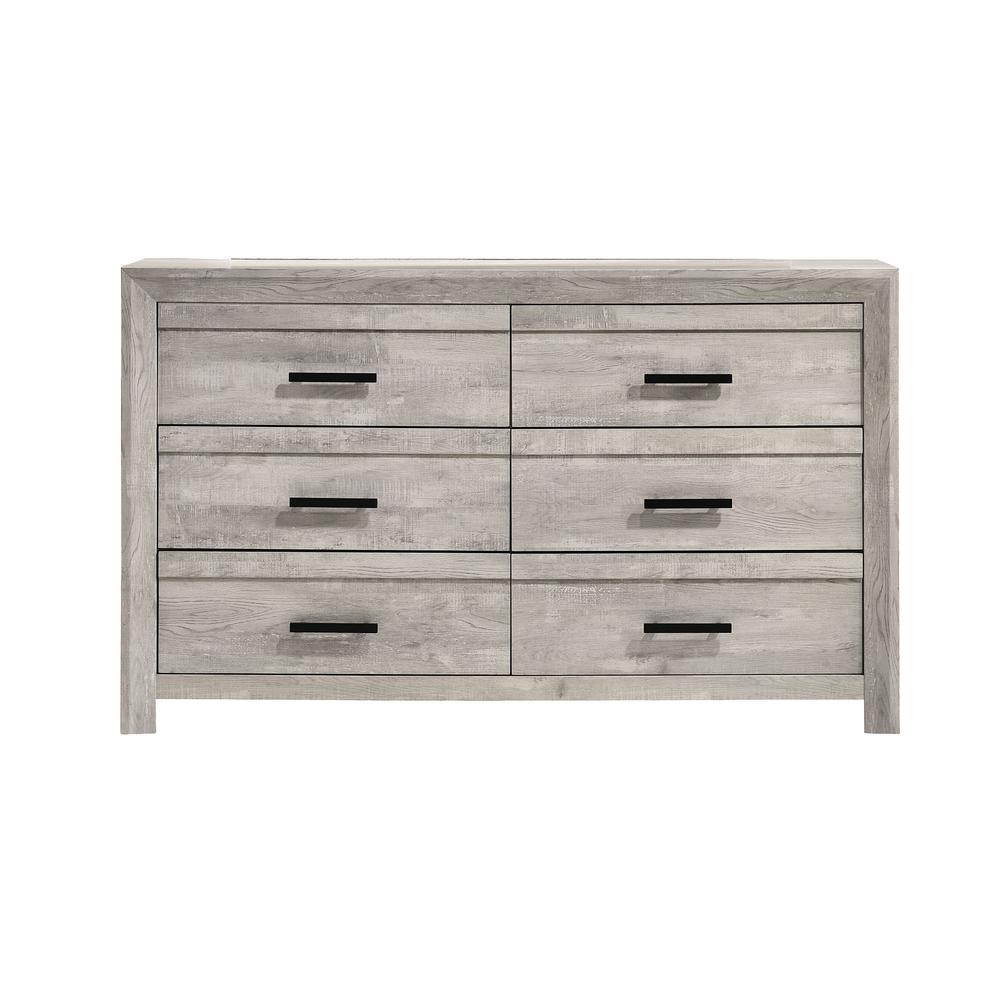 Keely 6-Drawer Dresser in White