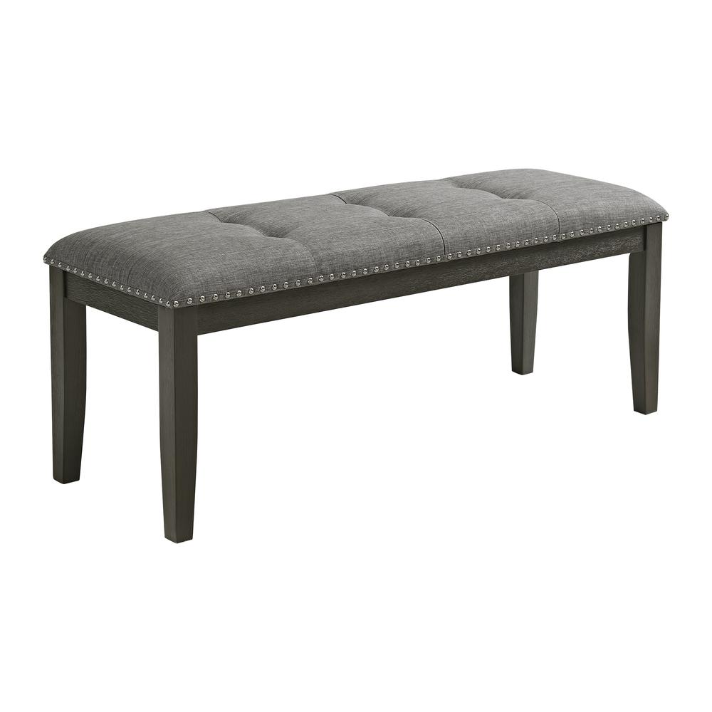 Eve 6PC Dining Set in Charcoal-Table, Four Chairs & Bench