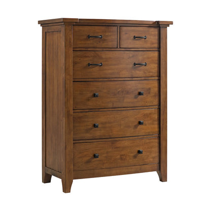 Joseph Queen Sleigh Storage 5PC Bedroom Set in Chestnut
