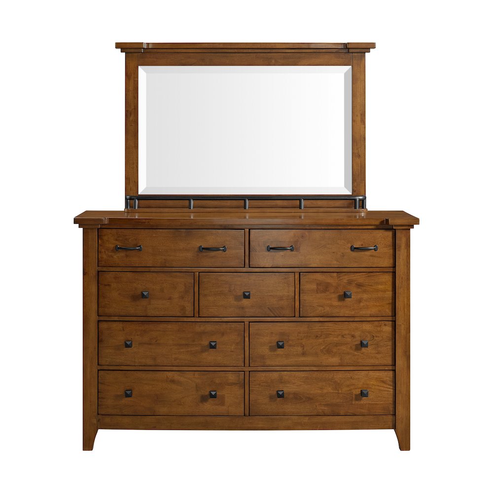 Joseph Dresser & Mirror Set in Chestnut